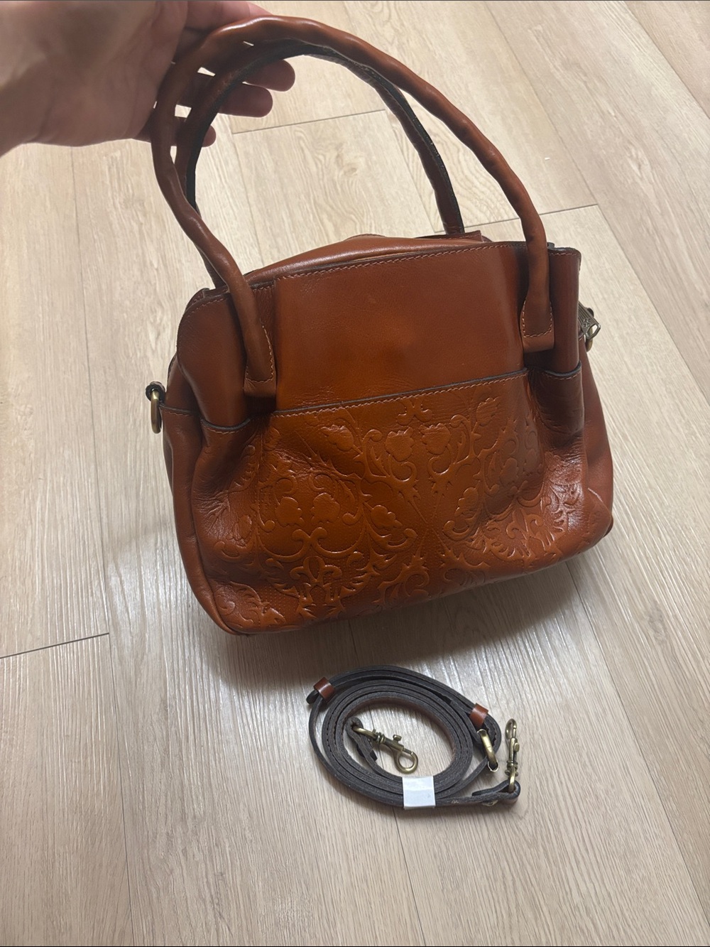 Patricia Nash Ashford Rose Tooled Leather Satchel & Crossbody